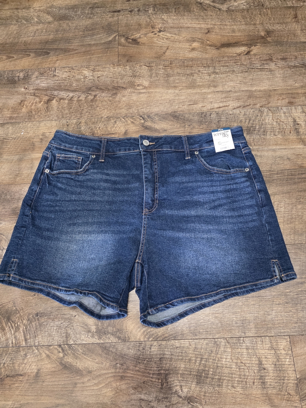 Terra & Sky Denim High-Rise Blue Women’s Shorts Women Size Plus 18 - Picture 2 of 10